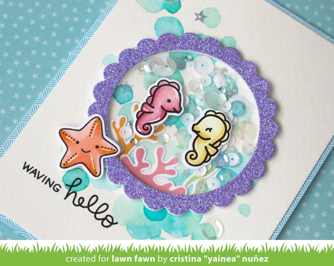 Lawn Fawn Seahorsin Around Clear Stamps Geburtstag Mini-Set