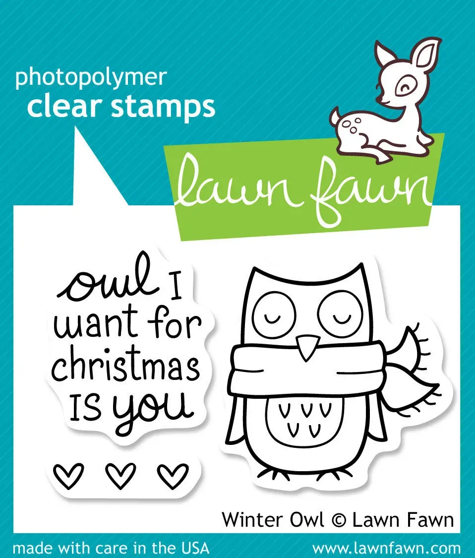 Lawn Fawn Winter Owl Stempel Eule 3-teilig Weihnachten