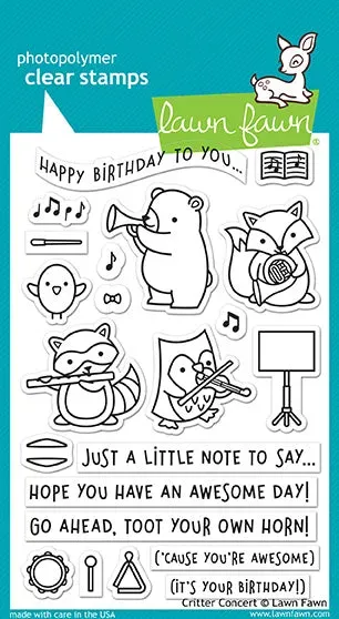 Lawn Fawn Critter Concert Clear Stamps Musik Tiere