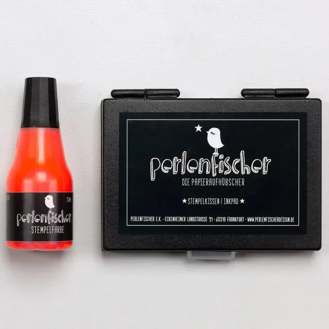 Perlenfischer Neon Rot Stempelkissen Set 25 ml Dye Ink