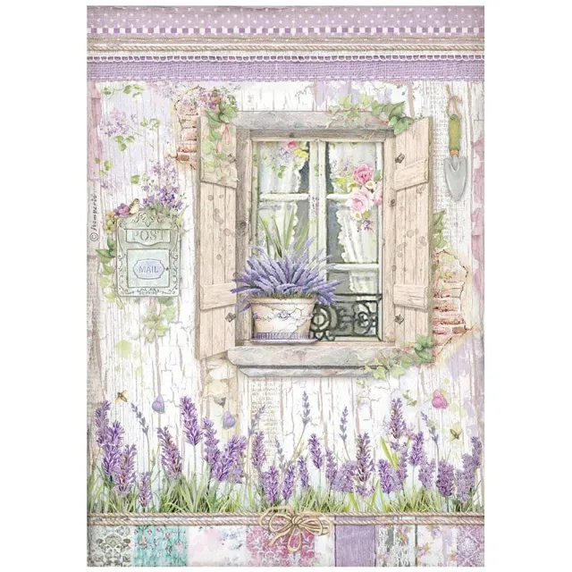 Stamperia Provence DFSA4673 Reispapier A4 Fenster mehrfarbig