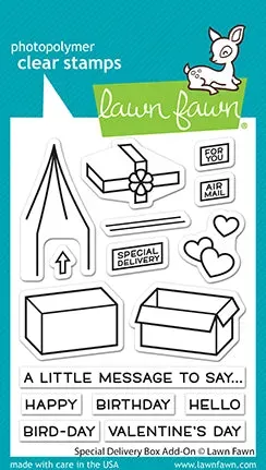 Lawn Fawn Special Delivery Box Add-On Stempelset Geschenkbox