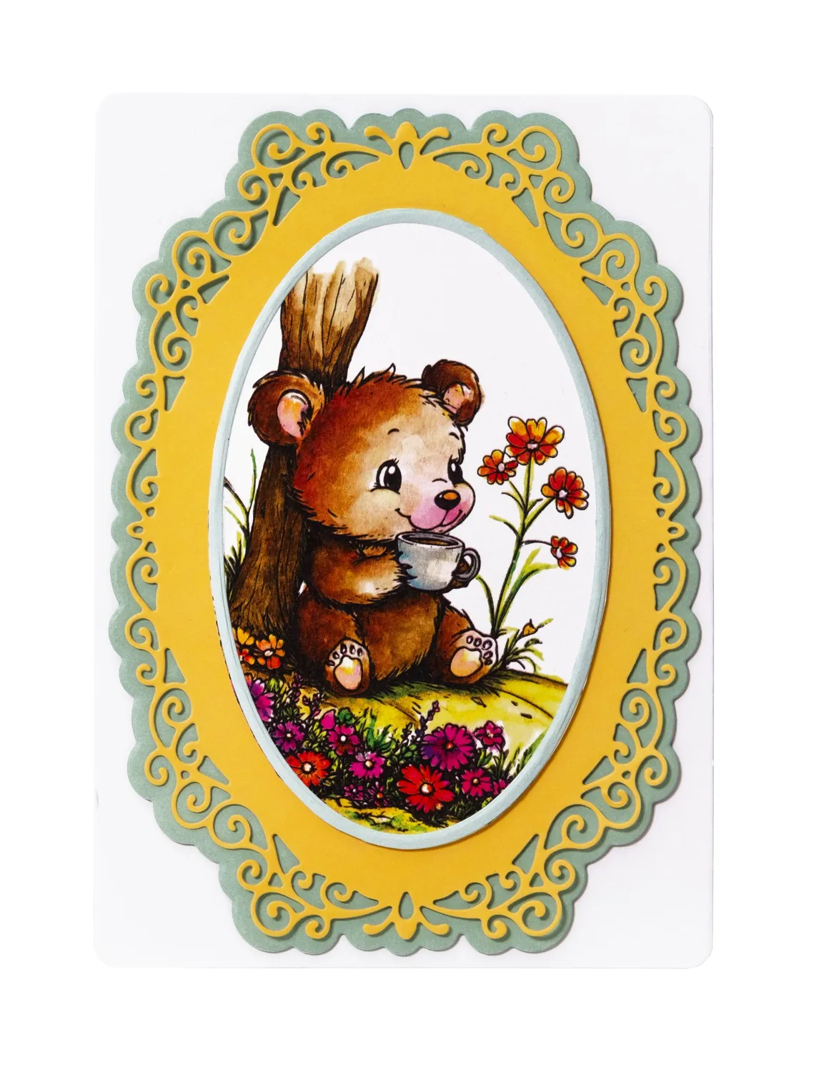 StudioLight Essentials Tea Bear Stempel Bär mit Teetasse