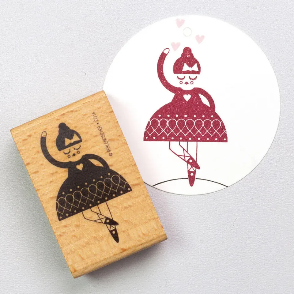 Perlenfischer Ballerina Stempel 58 x 37 mm lackiert