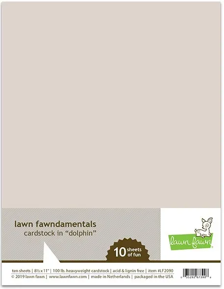 Lawn Fawn Dolphin Cardstock 10 Bogen graubeige