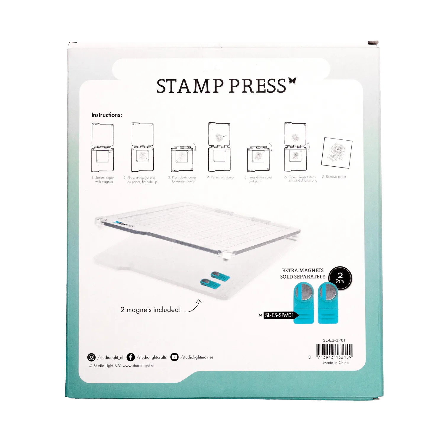 StudioLight Essentials Stamp Press Stempelpresse inkl. 2 Magnete