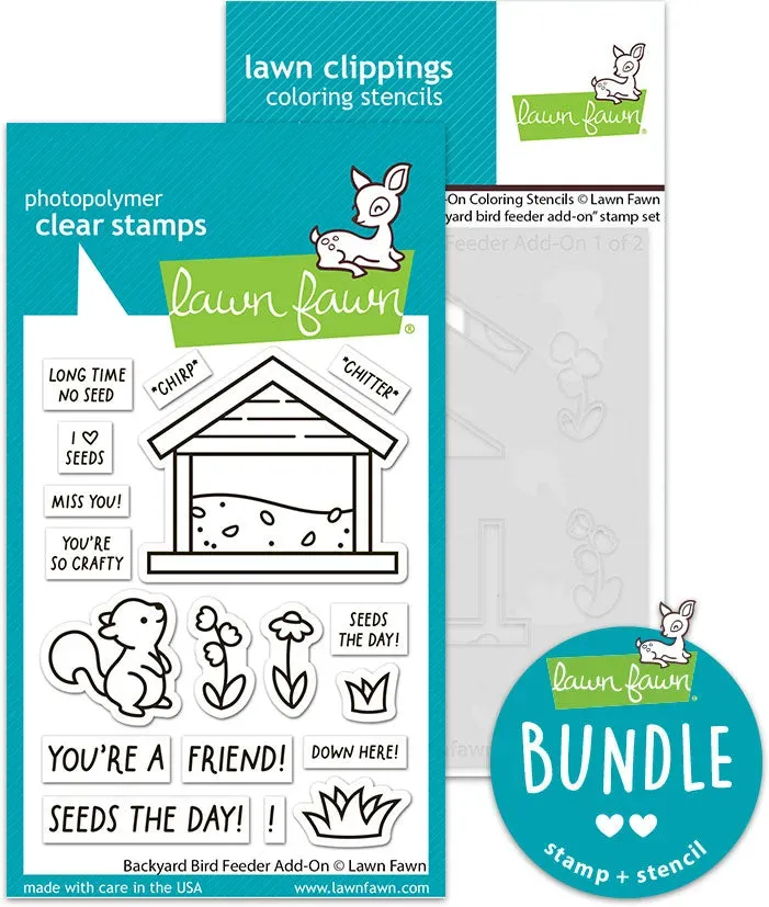 Lawn Fawn Backyard Bird Feeder Add-On Bundle Stempel Schablone