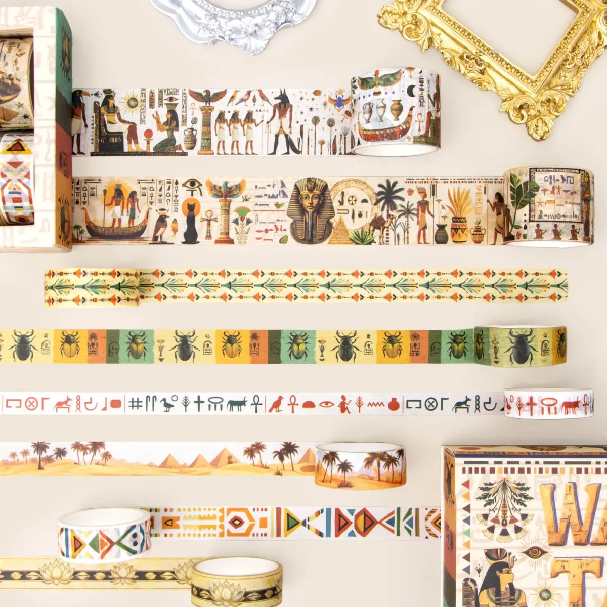 Ieebee Egyptian Washi Tape Set 16 Rollen Goldfolie