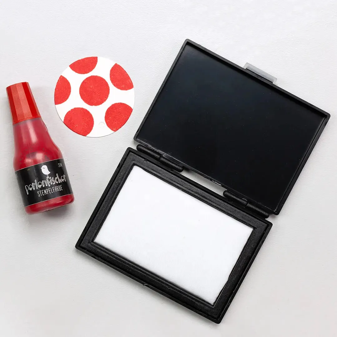 Perlenfischer Rot Stempelkissen-Set mit Nachfüller 25 ml