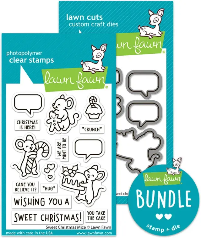 Lawn Fawn Sweet Christmas Mice Stempel Stanzen Bundle