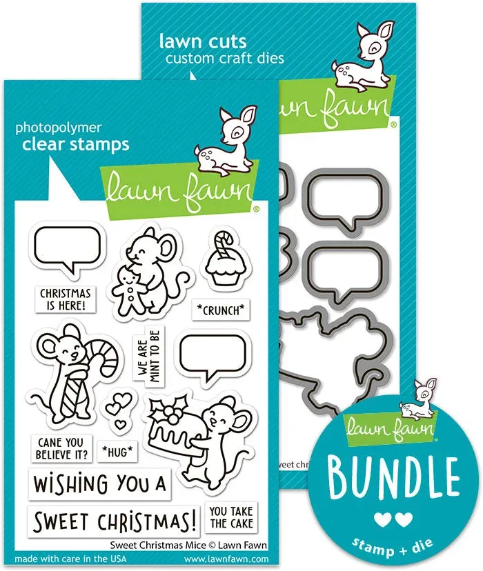 Lawn Fawn Sweet Christmas Mice Stempel Stanzen Bundle