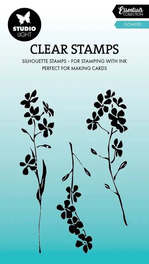 StudioLight Essentials Clear Stamp Silhouette Flowers 62x93 mm