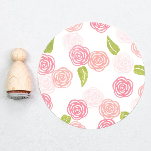 Perlenfischer Rose Stempel 15x15 mm für Hochzeit
