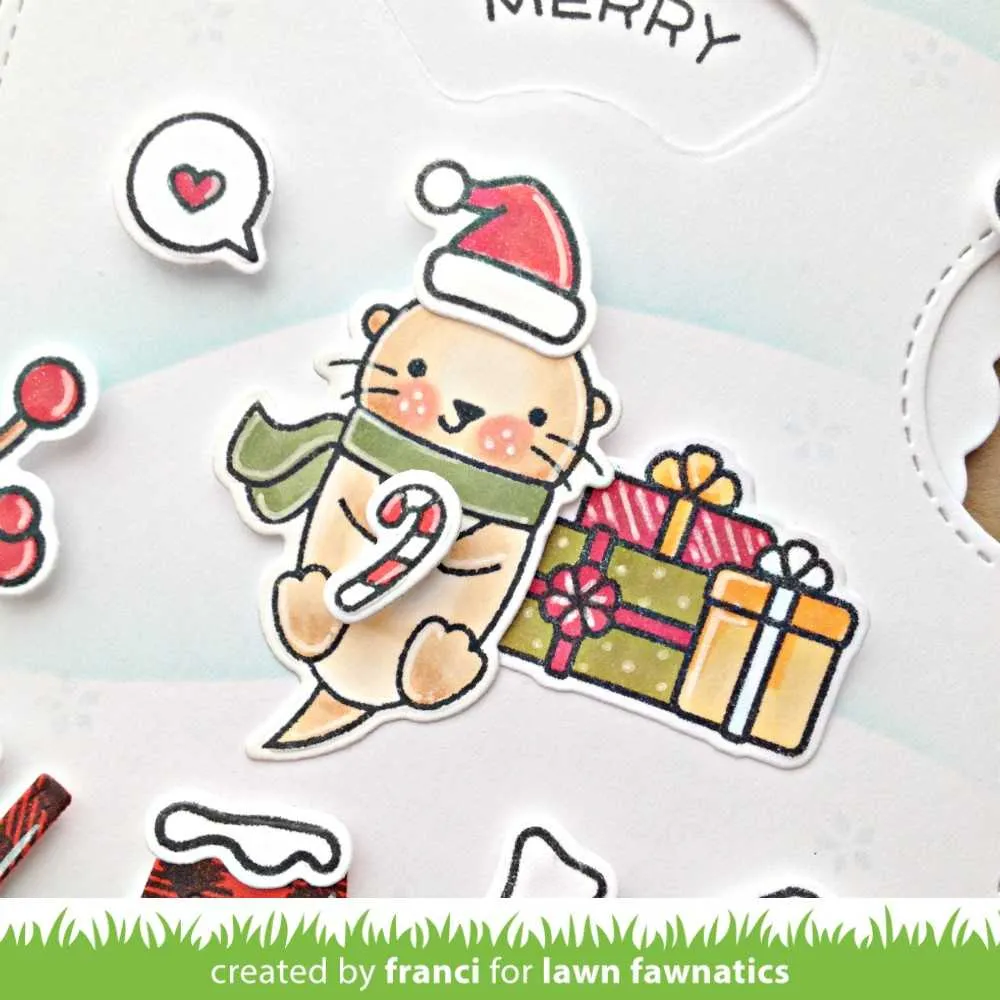 Lawn Fawn Winter Otter Clear Stamps Mini-Set Weihnachten