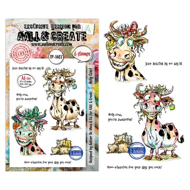 AALL and Create TP-1407 Holy Cow! Stempelset A6 Kuh