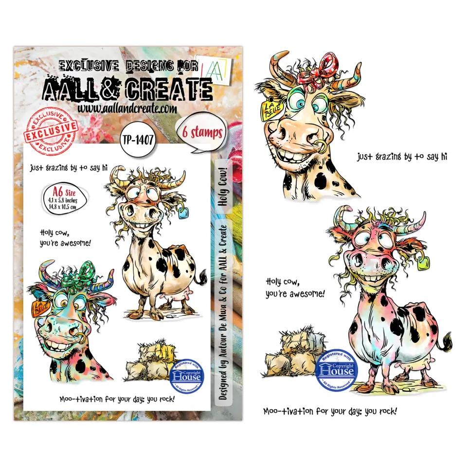 AALL and Create TP-1407 Holy Cow! Stempelset A6 Kuh
