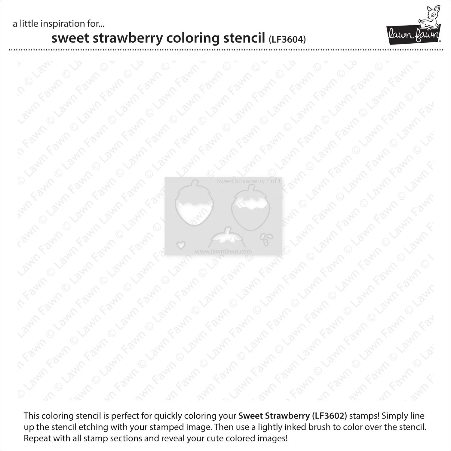 Lawn Fawn Sweet Strawberry Coloring Stencil Erdbeere