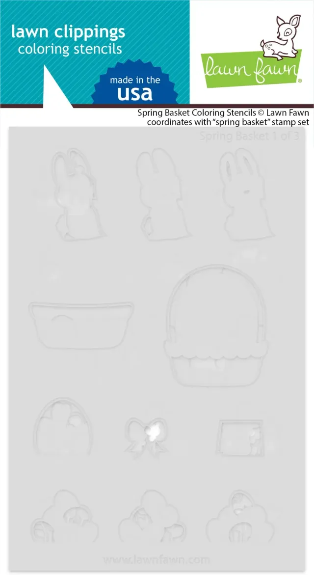 Lawn Fawn Spring Basket Coloring Schablonen 3-teilig Ostern