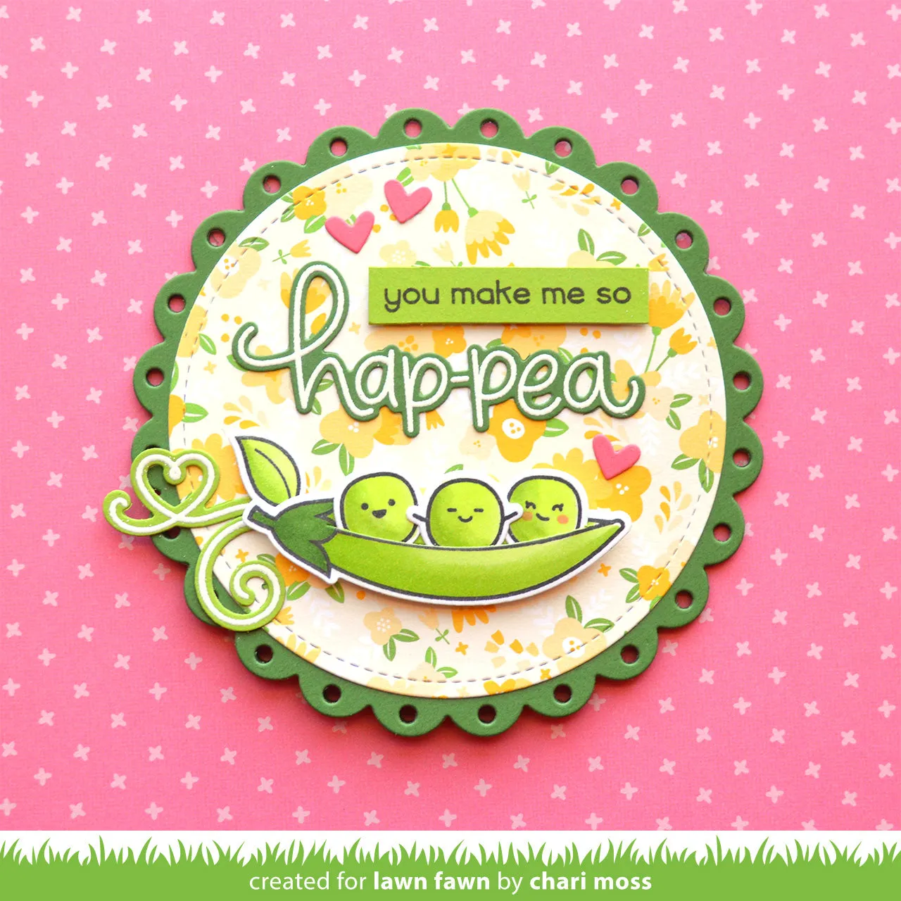 Lawn Fawn Be Hap-pea Stempel Erbsen Geburtstag