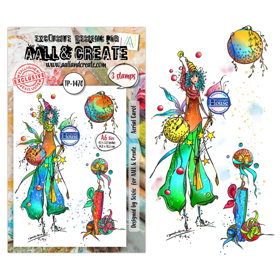 AALL and Create TP-1470 Aerial Carol Clear Stamps A6 Weihnachten