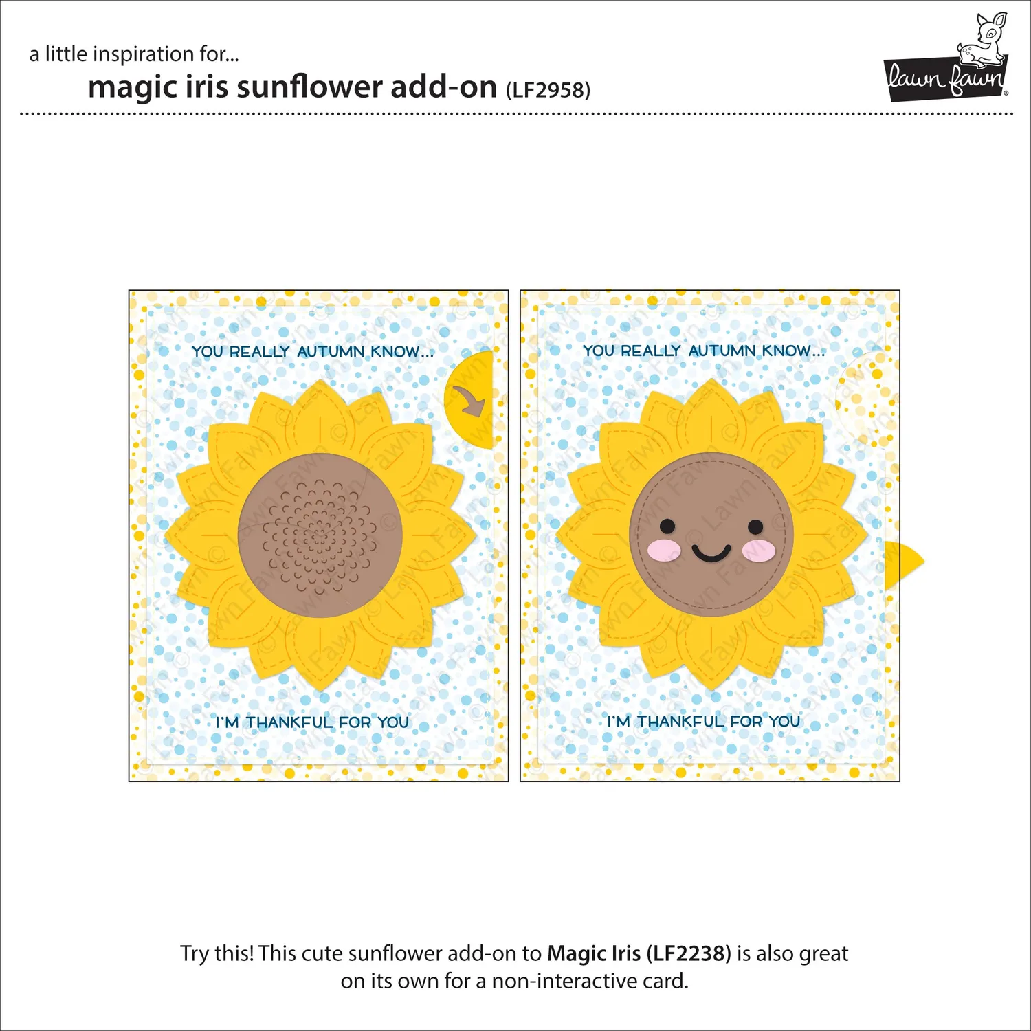 Lawn Fawn Magic Iris Sunflower Add-On Stanzen Sonnenblume