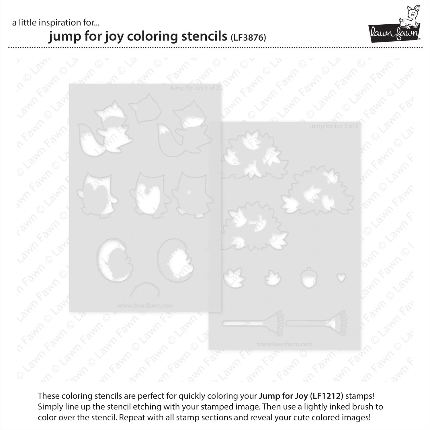 Lawn Fawn Jump For Joy Coloring Stencils Herbstlaub