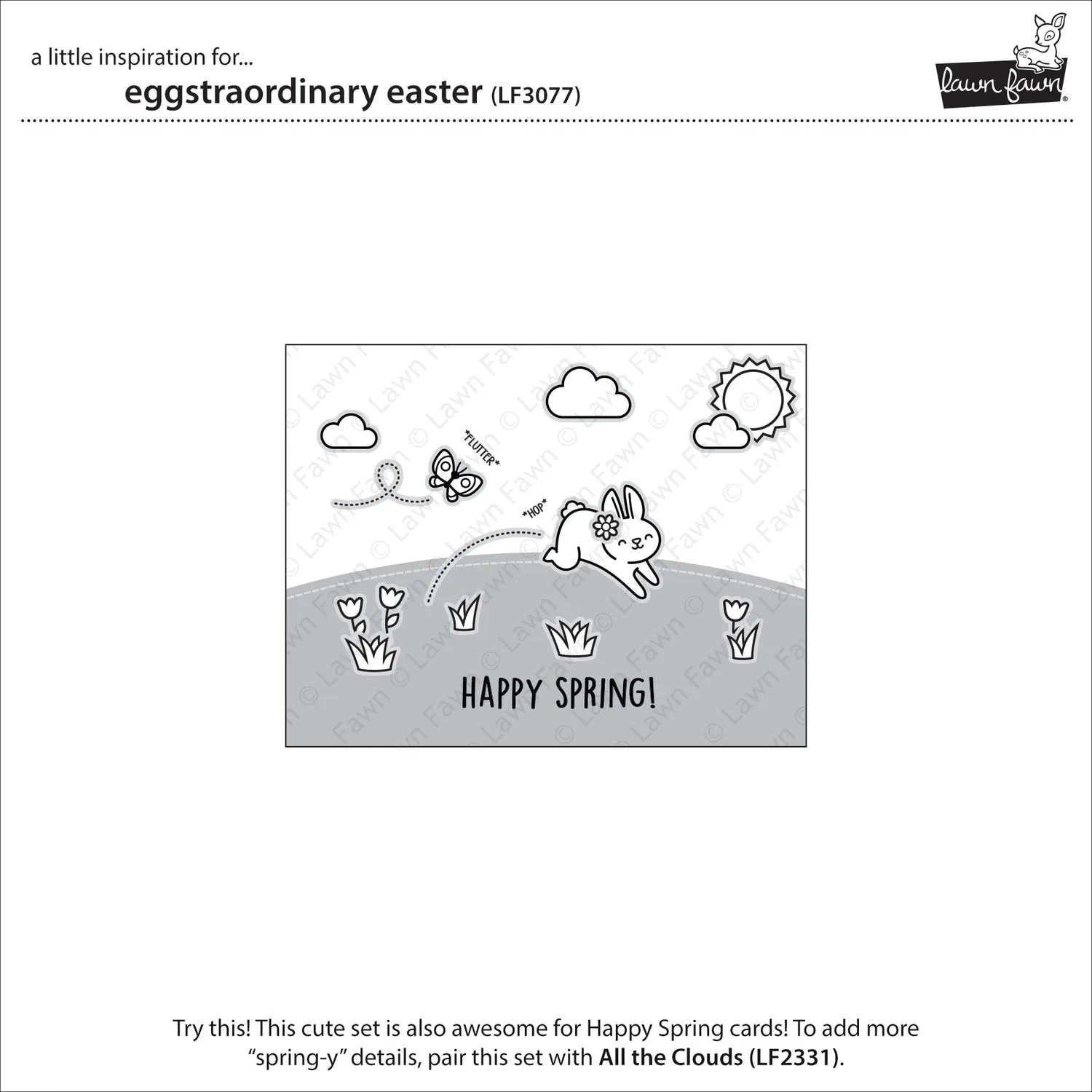 Lawn Fawn Eggstraordinary Easter Stempelset Hasen