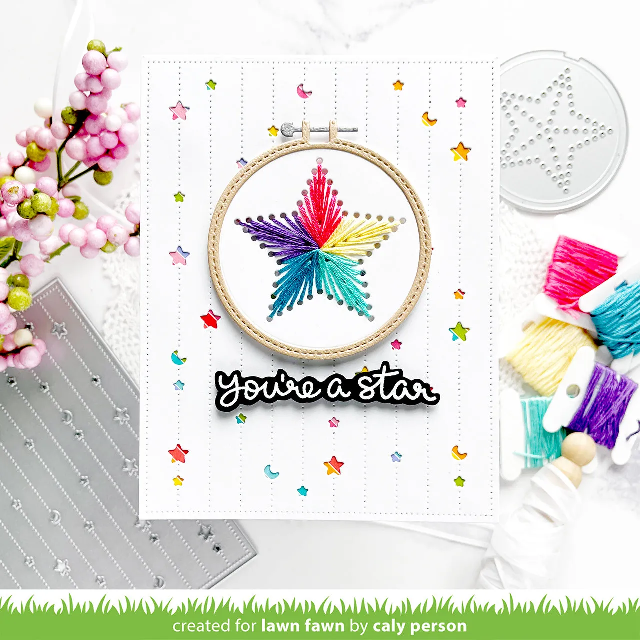 Lawn Fawn Embroidery Hoop Star Add-On Stanze Stern