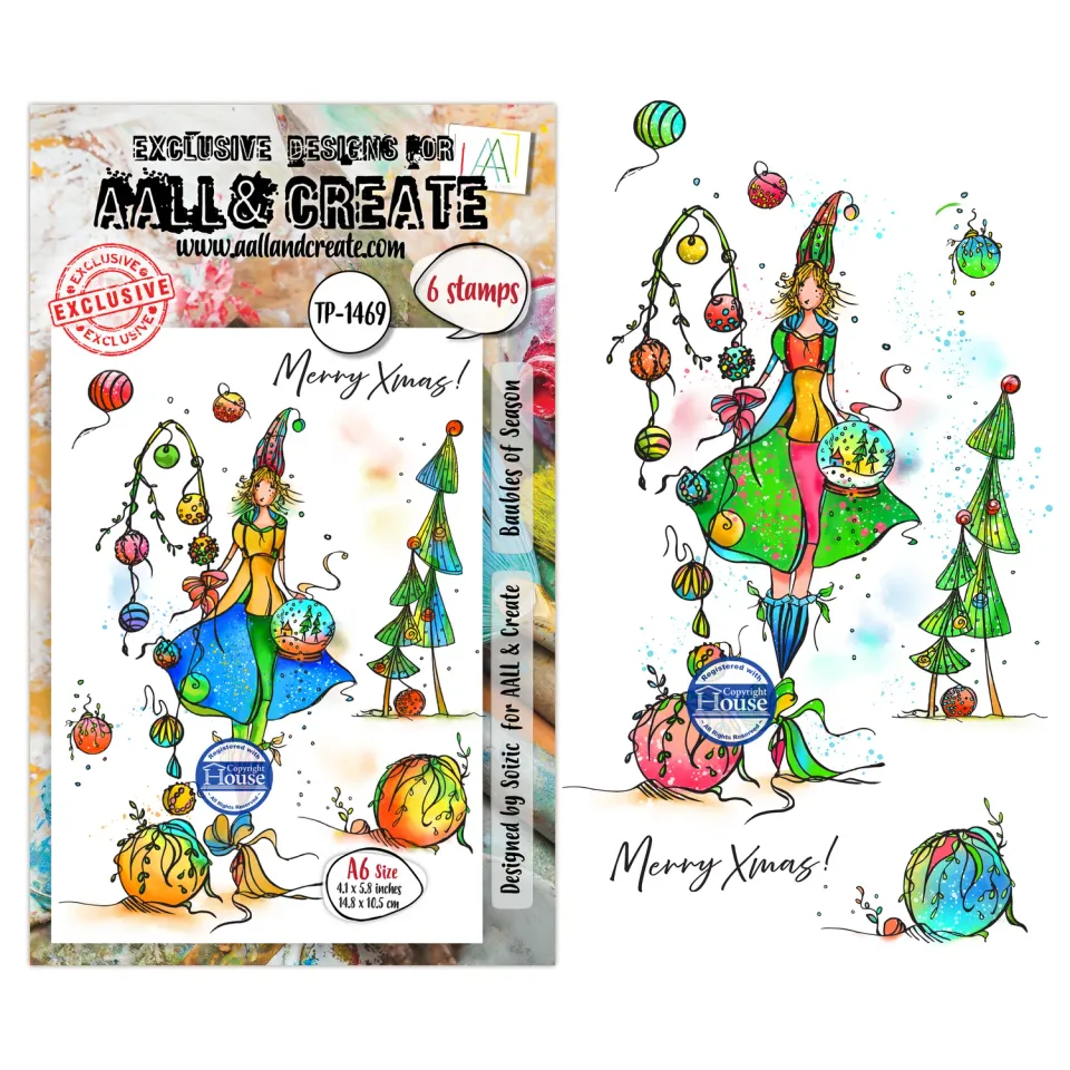 AALL and Create TP-1469 Stempelset A6 Baubles of Season Kugeln