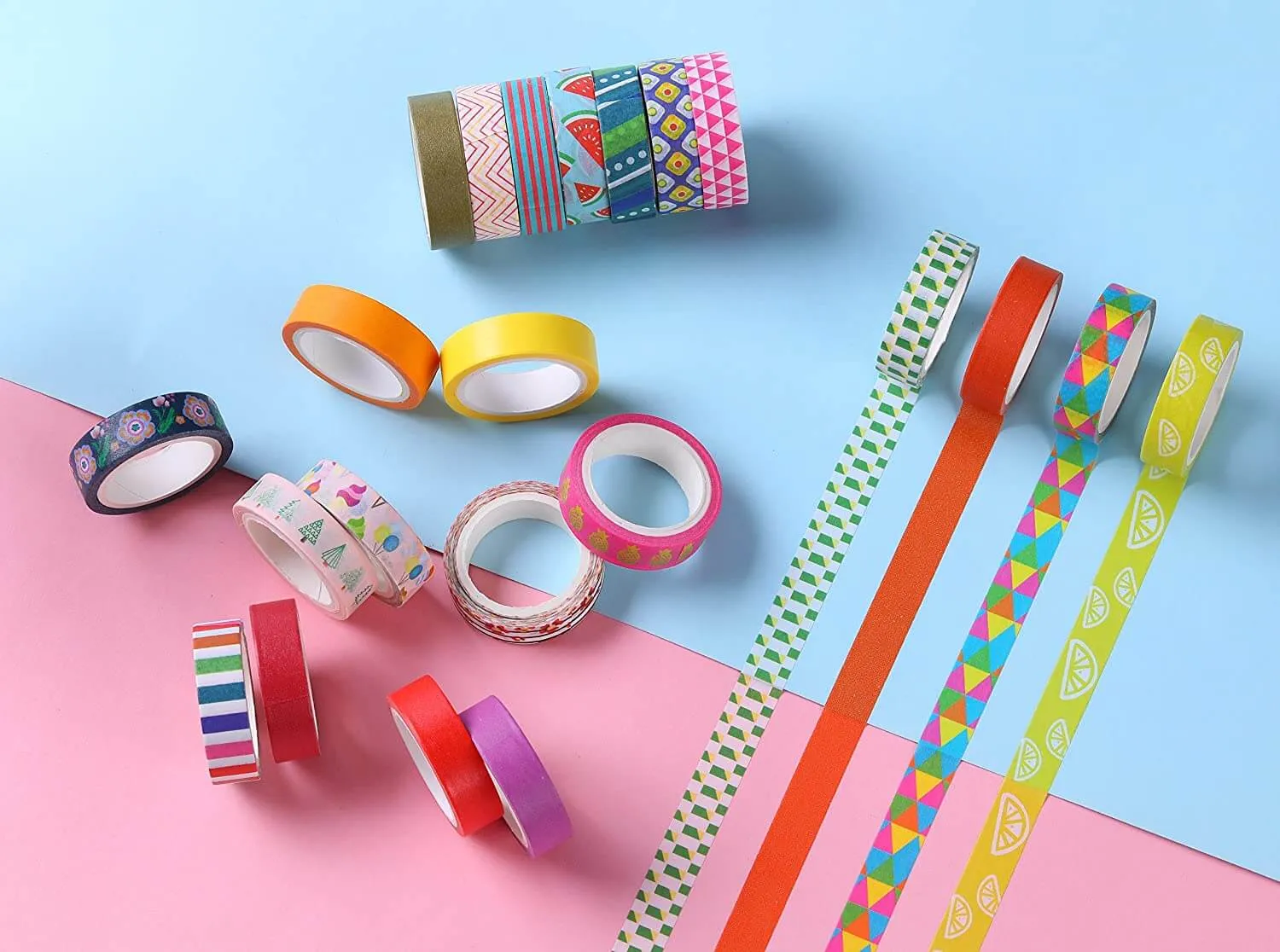 Ieebee Mixed Pattern Washi-Tape 30 Rollen Karo Streifen