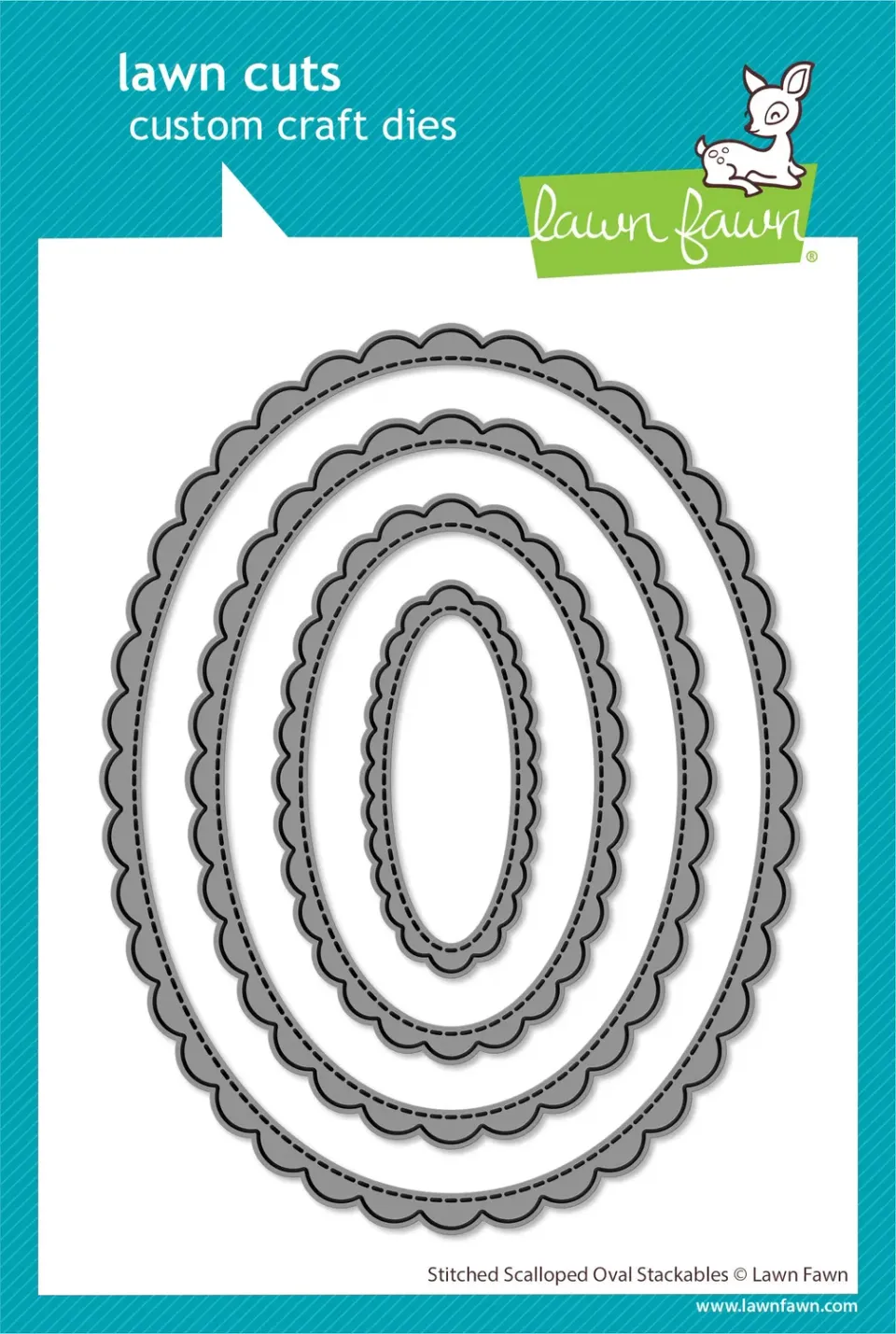 Lawn Fawn Stitched Scalloped Oval LF4050 Stanzen 4-teilig