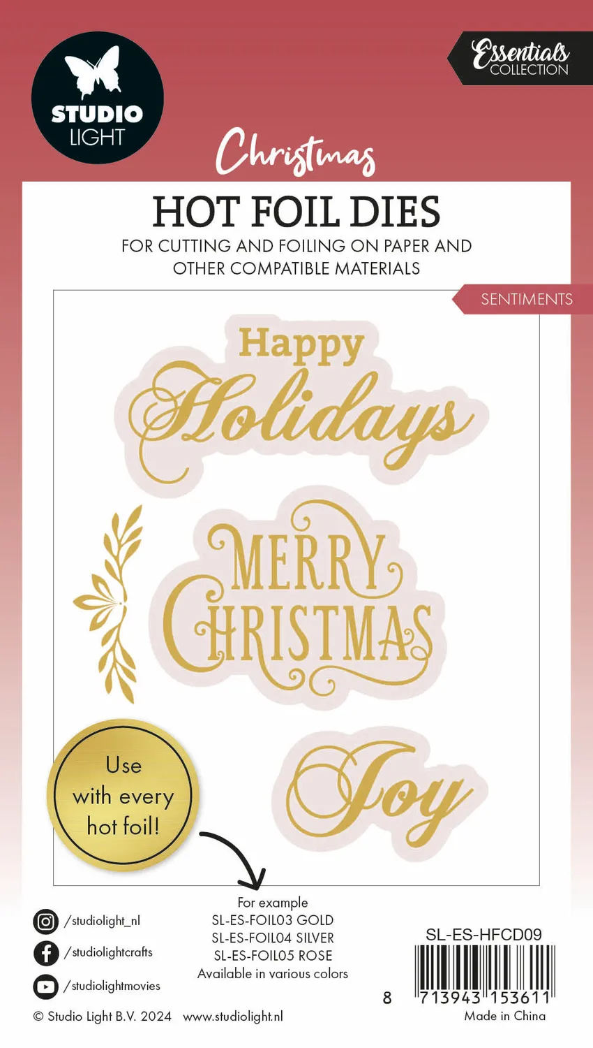 StudioLight Essentials Christmas Sentiments Hotfoil Platte