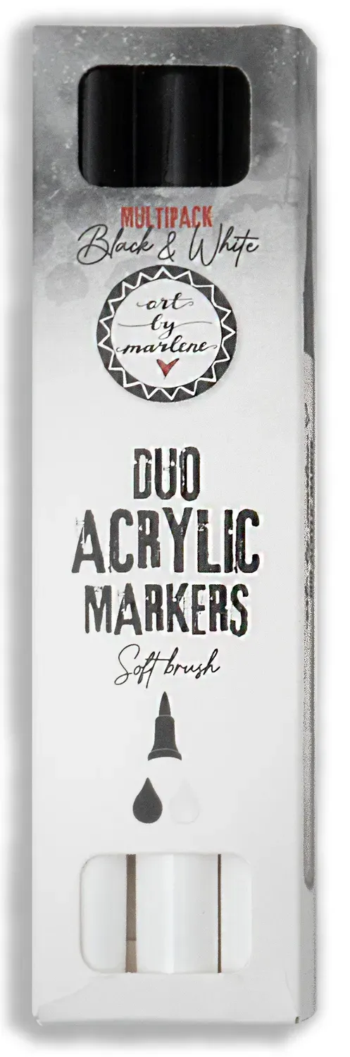 StudioLight Art by Marlene Essentials Duo Acrylmarker Schwarz-Weiß 3er