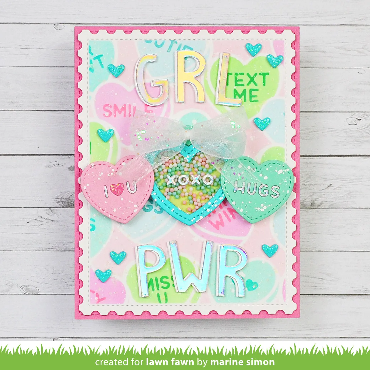 Lawn Fawn Candy Hearts Stencils Schablonen-Set 5tlg