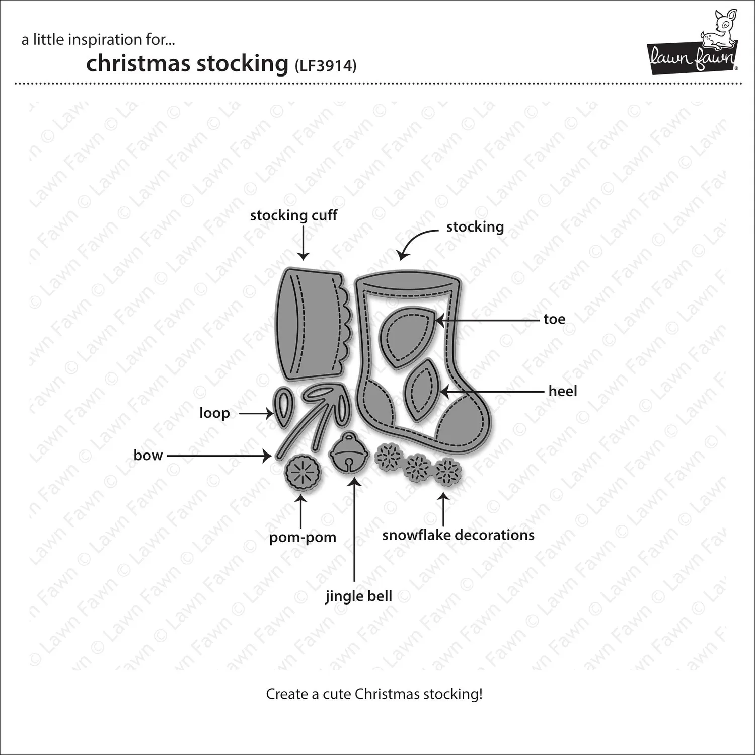 Lawn Fawn Christmas Stocking LF3914 Stanzschablonen 9tlg