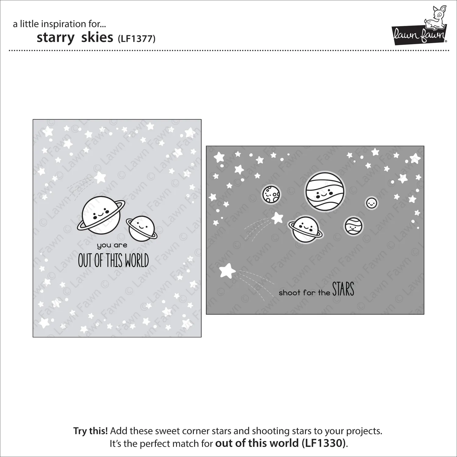 Lawn Fawn Starry Skies LF1377 Stanzschablonen Sterne